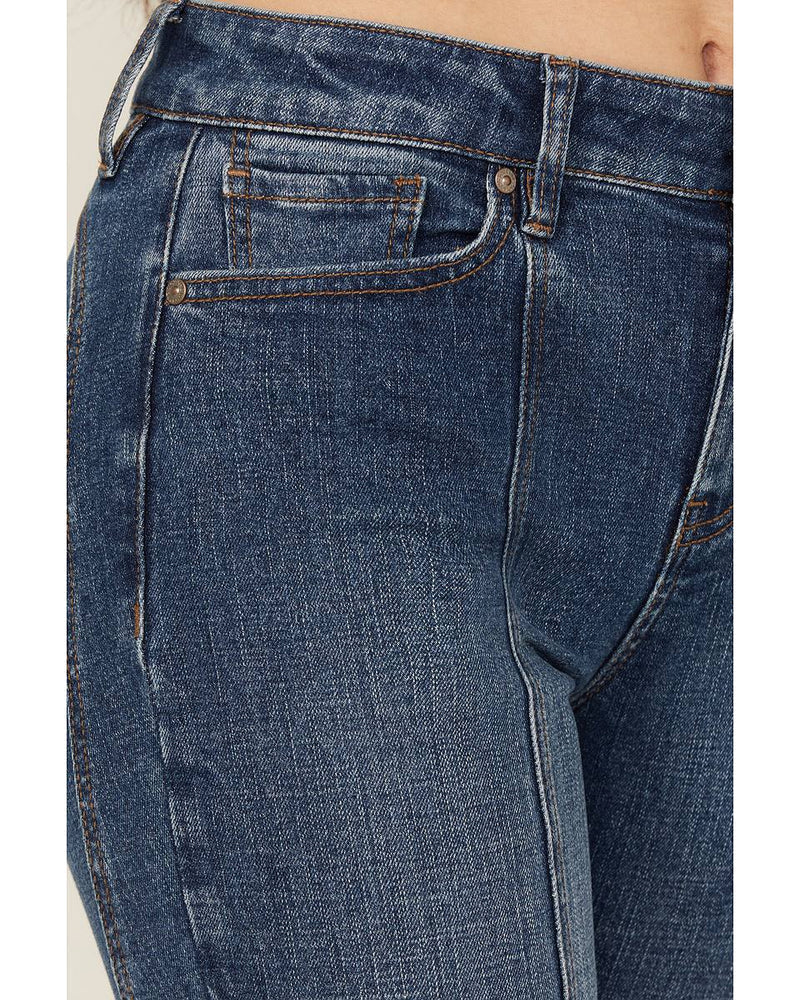 Women’s High Rise Center Seam Bootcut Stretch Denim Jeans