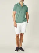 Men’s 3 Button Ultra-Light Linen Jersey Short Sleeve Polo Shirt